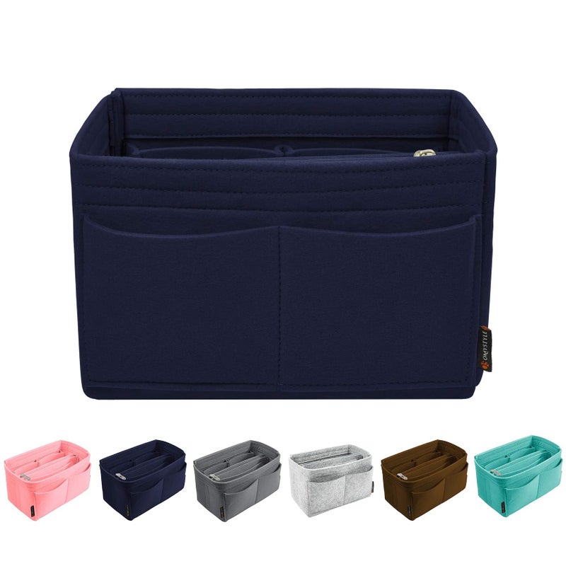 OMYSTYLE Navy X-Large Purse Organizer Insert for Handbags, Felt Bag Organizer for Tote & Purse, Tote Bag Organizer Insert with 5 Sizes, Compatible with Neverful Speedy and More?13.4""  6.7""  7.1"" - Image 1